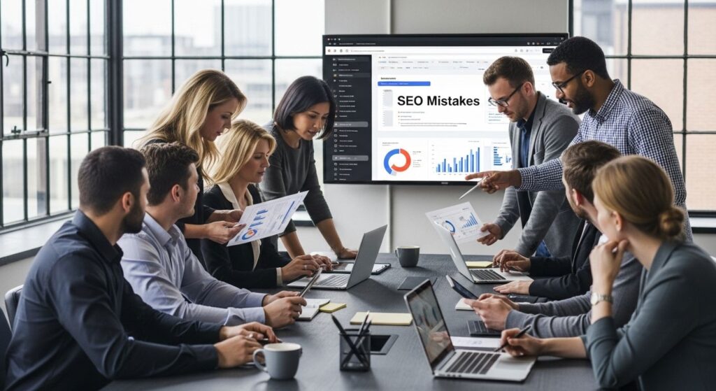 seo mistakes business meeting