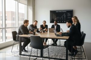 team social media presence