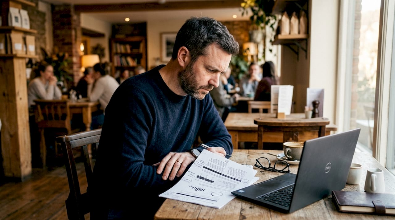 SEO consultant reviewing website audit report